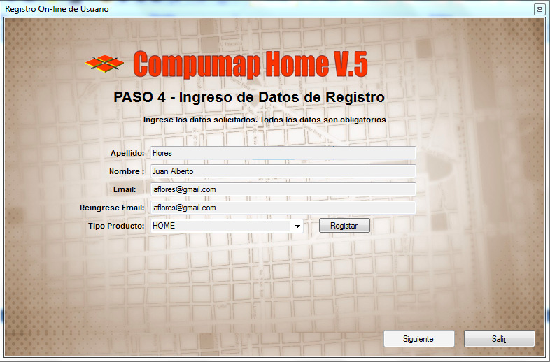 entrada un mensaje con el asunto Activación licencia Compumap.