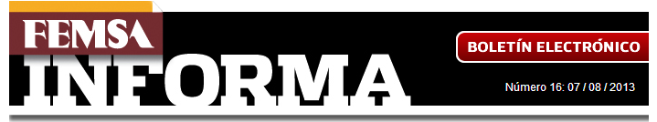 Header Elementos que componen el encabezado del Boletín Electrónico: 1. Logotipo de FEMSA INFORMA 2.