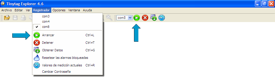 Tener instalado el Software Tinytag Explorer 4.6 en la PC. 2. Instalar el programa de reconocimiento del cable USB en la PC 3.
