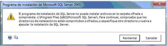 Si durante el proceso de instalación del SQL server se le genera el mensaje: Debe
