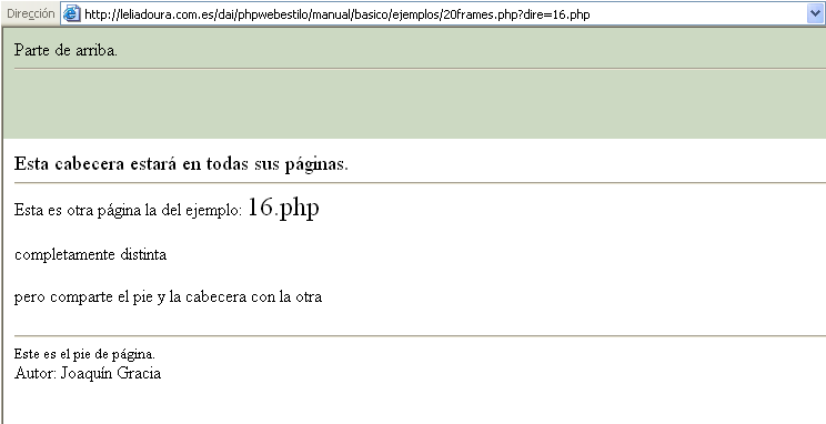 (páx. 20) http://leliadoura.com.es/dai/phpwebestilo/manual/basico/index.html (páx. 20) (fichero de las frames) <!