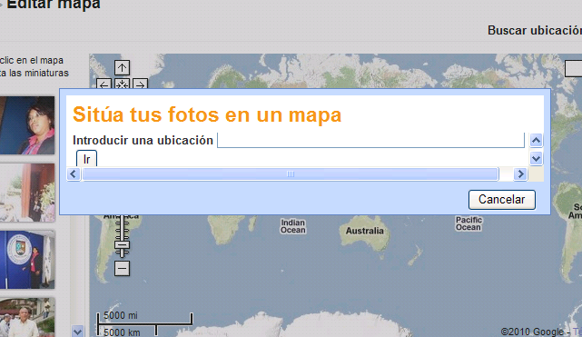 22 Mapa del álbum: Con esta herramientas puedes situar tus fotos desde cualquier punto del mapa, donde haya acontecido la toma. Esto permite que otros usuarios ubiquen tu país en el mapa.