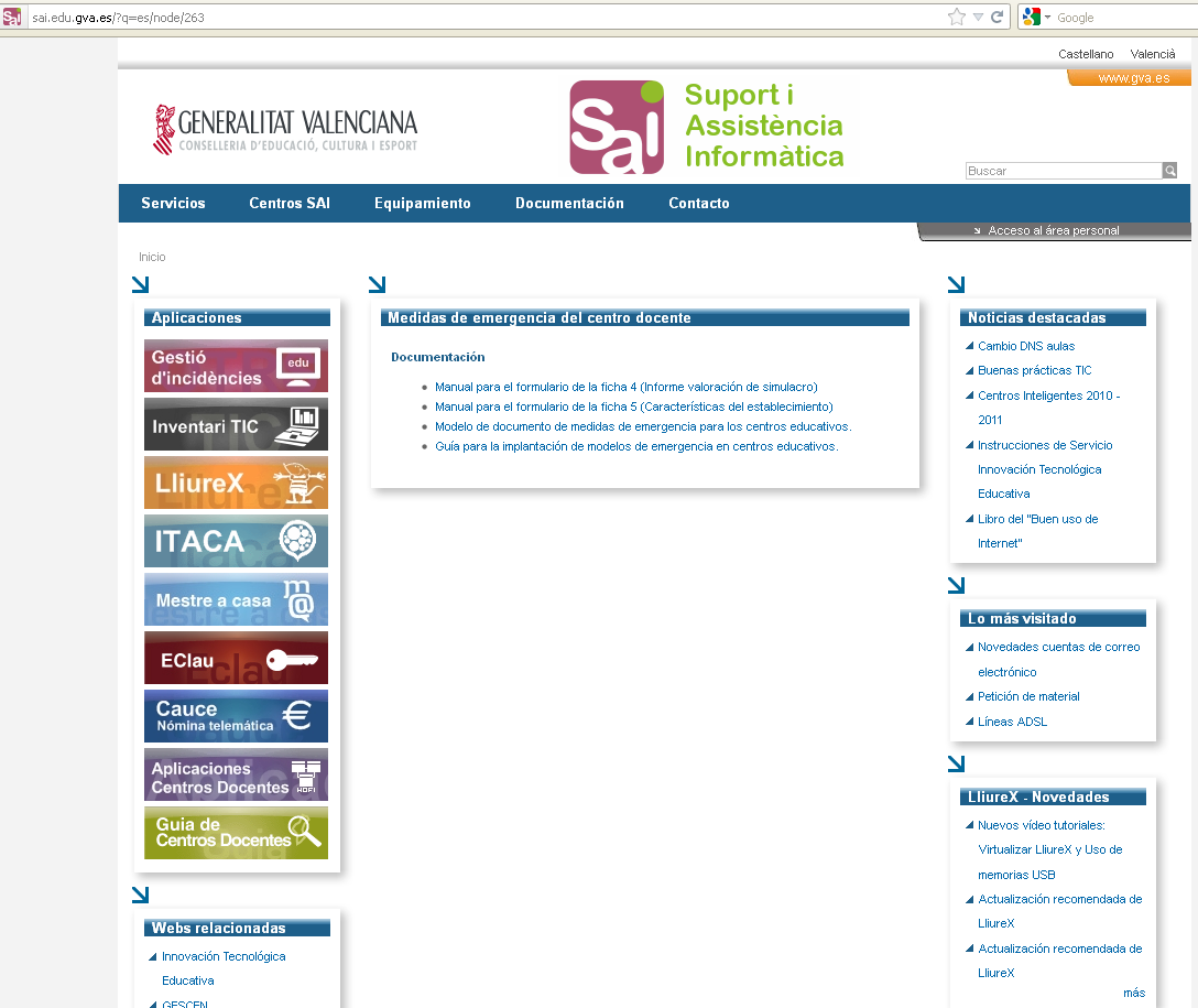 Acceso a documentación y trámites Portal SAI http://sai.edu.gva.es/?