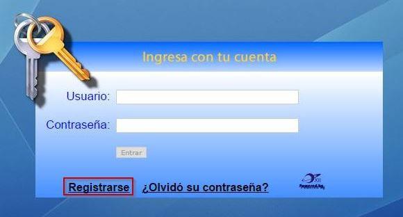 REGISTRARSE EN EL PORTAL: Para ingresar al Portal deberá registrarse primero, ingresando a la opción "Registrarse".