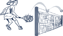 También pierdes el punto si: (1) la bola te toca o toca con tu ropa; (2) Si tú o tu raqueta tocan la red o los postes de la red antes de que acabe el punto; (3) Si le pegas a la bola antes de que