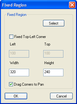 Si ha seleccionado la opción de zona fija (Fixed Region), aparecerá una ventana donde le permitirá indicar las características de esa región.
