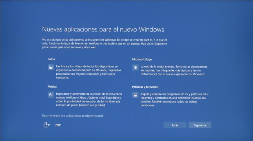 8. Cuando aparezca la pantalla de configuración inicial de Windows 10, pulse [Siguiente]. 9.
