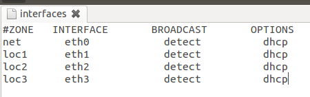 DHCP para la red local usamos la opción dhcp. Otras opciones disponibles: tcpflags : Esta opción hace que Shorewall revise los paquetes por combinaciones ilegales de FLAGS (o banderas) TCP.