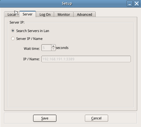 Después de guardar la configuración, la terminal H4S volverá a la página "Host