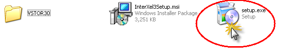 Después de bajar el archivo Interxel3setup.exe haga doble clic para descomprimir los archivos del instalador, preferentemente en el directorio donde se encuentra instalado Aranxel, ver figura 3.