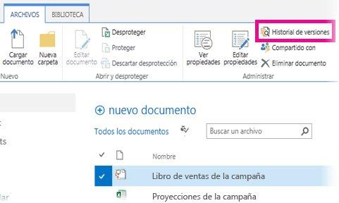 Para ver si tiene el control de versiones de documentos activado en OneDrive para la Empresa, haga lo siguiente: 1.