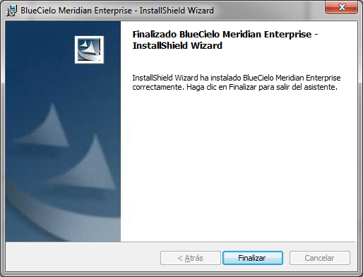 12 La siguiente ventana indica el estado del proceso de instalación del cliente Meridian Web en su computador.