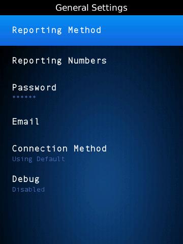 4.1 Configuración general Método de Reporte: Web: Los datos son cargados a la Web Correo Electrónico: Los datos son enviados mediante correo electrónico SMS: Los datos (excepto para medios) se