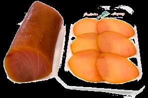 Marlin Ahumado (Makaira SPP) Referencia P00001LC Código EAN 8423959 00050 1 Formato Loncheado Peso neto aprox. 100 g. Empaque Skin Caducidad 180 días Peso caja 3 kg.