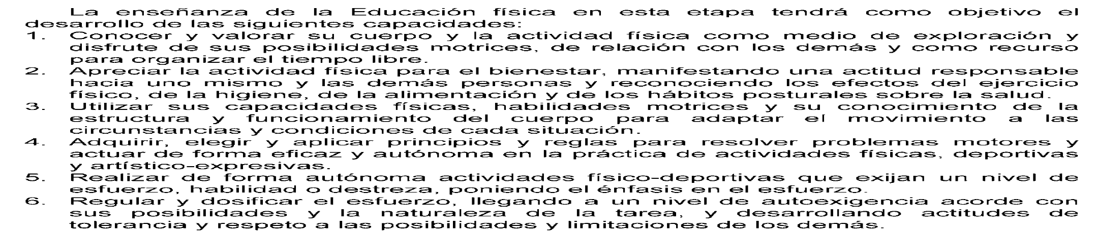 EF PARA PRIMARIA - OBJETIVOS (D22/2007,