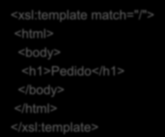 Encaje de plantillas El atributo match de una plantilla es una expresión XPath Funcionamiento: El procesador recorre el árbol Si encuentra una plantilla que