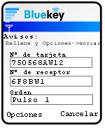 . Para utilizar la tarjeta BlueKey, proceda como se indica a continuación: 1. Seleccione del menú de opciones Tarjeta BlueKey e introduzca el PIN BlueKey. 2.