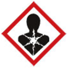 Representación del peligro Este pictograma representa más de una clase de peligro: Carcinogenicidad Mutagenicidad de las células germinales Sensibilización