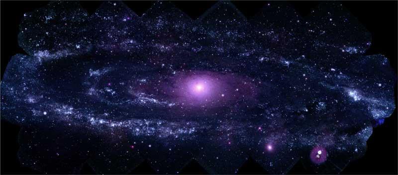 Luz ultravioleta Galaxia de Andrómeda en luz