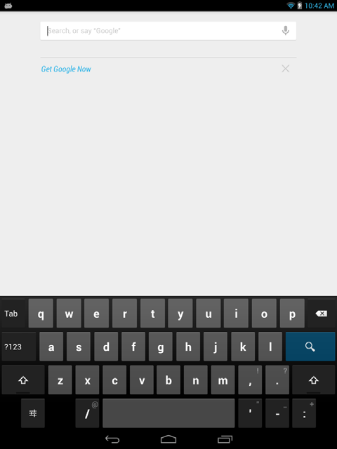 El teclado en pantalla Cómo usar su tablet - 17 Cuando puntee en un cuadro de texto para introducir texto, se mostrará el teclado en pantalla.
