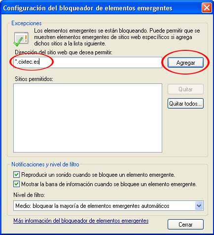 Deshabilitar bloqueador de elementos emergentes de Internet Explorer 3.