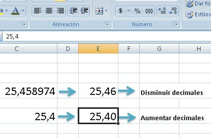 Disminuir decimales Aumentar decimales 5) En el grupo Estilos podemos aplicar diferentes conjuntos de formatos: a.