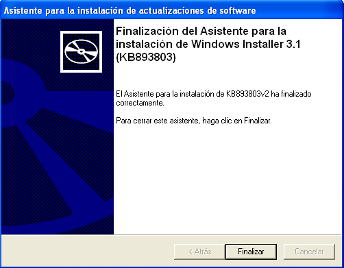 Proceso de instalación de Archivo Windows Installer Nota: En algunos casos no es necesario instalarlo, ya que fueron hechas anteriormente en la instalación de otros programas. PASO 5.