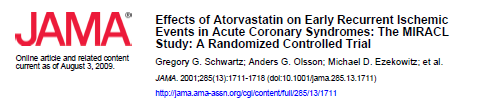 3) Estatinas en el tratamiento agudo del AIT/ACV En síndromes coronarios agudos se ha demostrado que el inicio de estatinas en