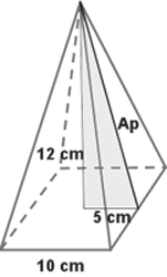GEOMETRIA 8 AÑO 2011 6 c) Calcula el área lateral, total y el volumen de una pirámide cuadrangular de 10 cm de arista básica y 12 cm de altura. XIII.- Resolver los siguientes problemas: 1.