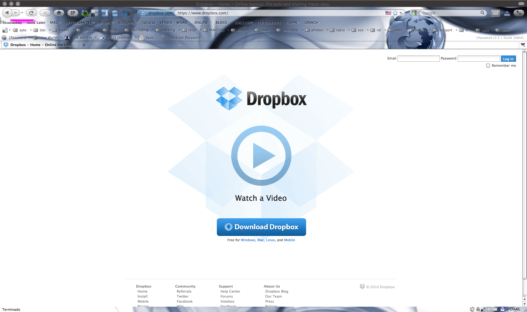 ALTA EN DROPBOX Un pequeñísimo tutorial para explicar cómo darse de alta al MEJOR SISTEMA de compartición, backup... en la web.