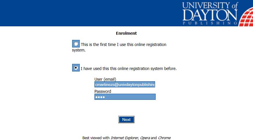 Enrolment Process Registering Personal Information Please select the option which suits you best; if you have not used the