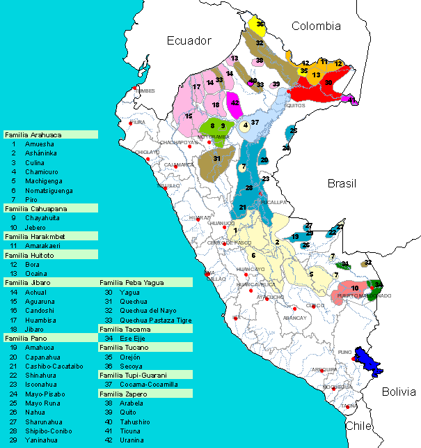 PERU: Familias lingüísticas y grupos étnicos de la Amazonía Peruana El Perú es un país pluriétnico y pluricultural conformado mayoritariamente por población mestiza y por pueblos indígenas de la