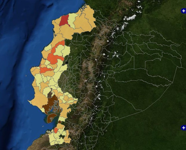 En esta región Guayaquil ha sido uno de los cantones con mayor y más recurrente afectación.