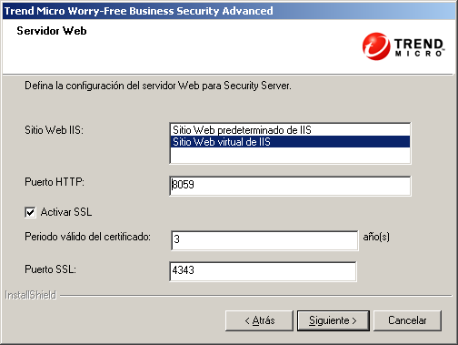 Guía de instalación de Trend Micro Worry-Free Business Security 6.0 8. Haga clic en Siguiente.