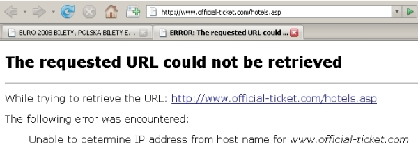 http://www.official-ticket.com/hotels.asp es una de las web cerradas de venta de entradas falsas.