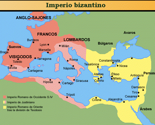 En el siglo VI, bajo el reinado de Justiniano, (483-565), Bizancio alcanzó su máximo esplendor, convirtiéndose en una metrópoli con gran peso político, económico, militar, religioso y cultural.