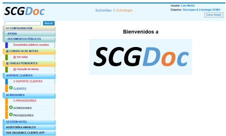 SCGDoc Una nueva forma de gestionar y compartir archivos Consultar un documento, modificarlo o no Actualizar un