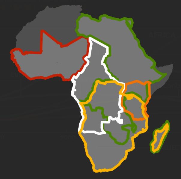 PRINCIPALES BLOQUES COMERCIALES AFRICANOS Solo un 11 % del comercio de África es interior
