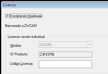 Activar con Llave (encriptación Hardware) Marque la casilla Encriptación Hardware y a continuación introduzca el código de licencia que le