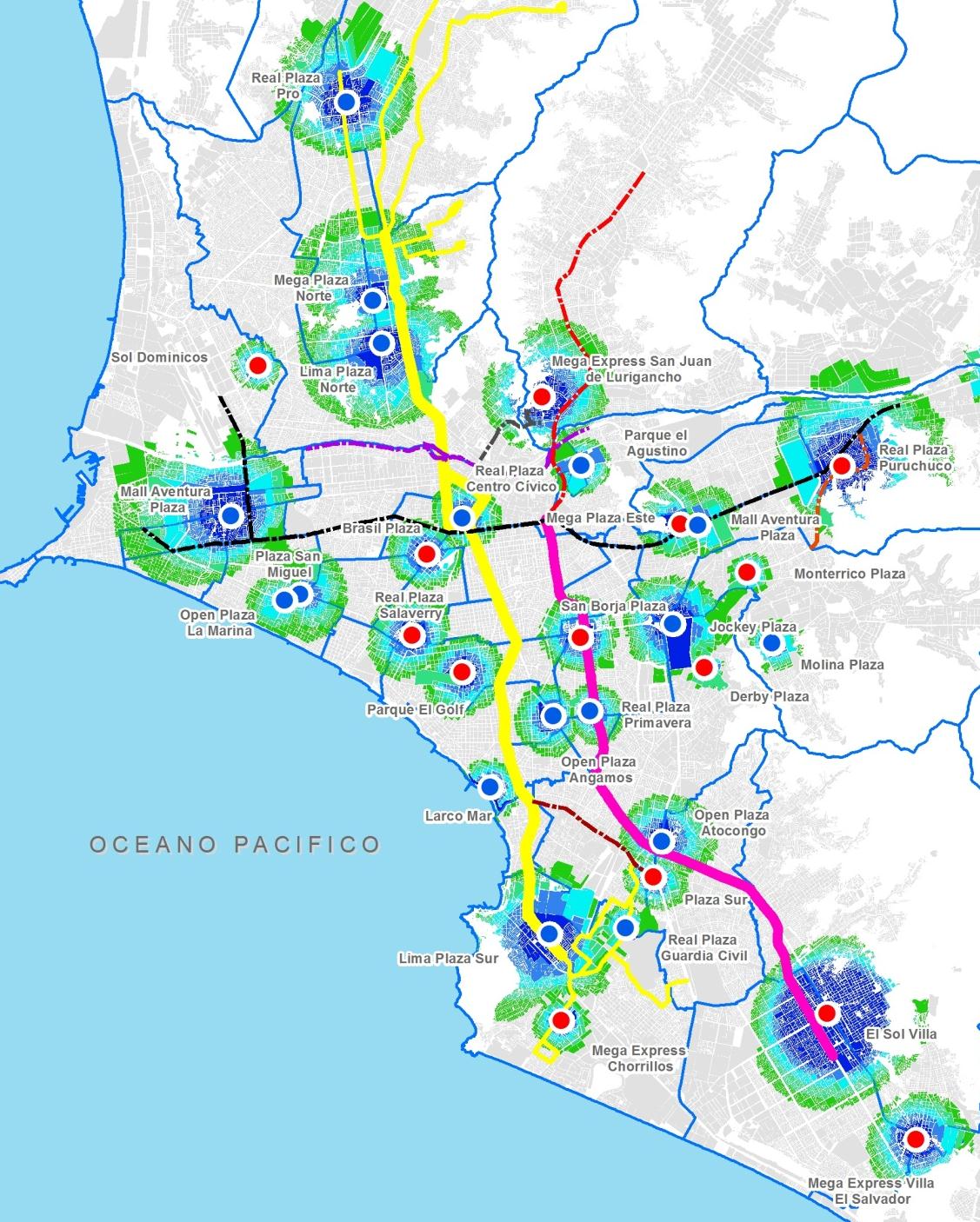 Planes de Transporte 12 Centros Comerciales, de los 31 que se proyectan en Lima Metropolitana, son los más beneficiados por las actuales rutas de