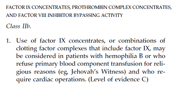 CONCENTRADOS DE FACTOR IX Pueden considerarse en ptes con hemofilia