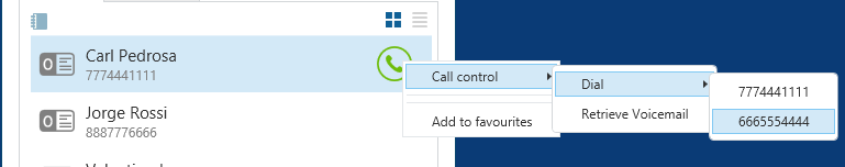 Microsoft Outlook Una vez encontrados, se pueden marcar utilizando cualquiera de los números asociados con el contacto.