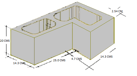 4 Block Tipo L Elemento de concreto utilizado para asegurar un mejor "amarre" en las esquinas de los muros evitando juntas frias y un mejor diseño de la obra. Piezas por m²: 12.5 Peso: 15 kg.