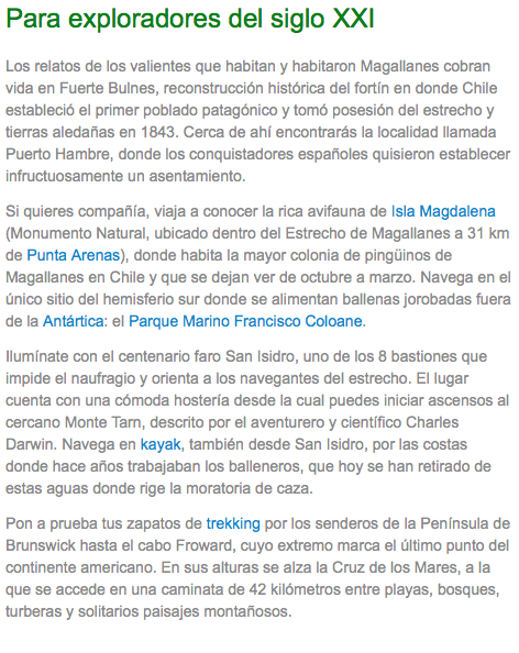 Sitio oficial de turismo de Chile: Estrecho de Magallanes http://chile.