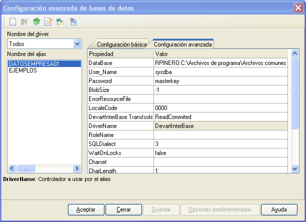 Configuración: Base de datos El nuevo formato de la base de datos de Aspel-SAE es Firebird, para crear una nueva base de