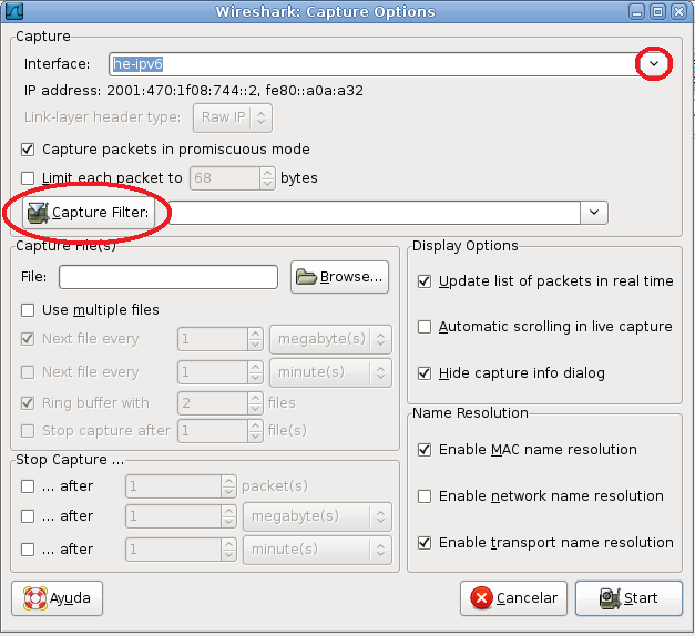6. Inyección y captura de paquetes. 6.1. WireShark OBJETIVO: Capturar paquetes Ivp6 con el programa Wireshark. Como primer paso, hemos instalado Wireshark en un PC con Debian.