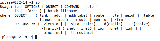 Para facilitar el uso, los comandos pueden también ejecutarse sin introducir un espacio a continuación del comando ip, es decir: # iproute (lo que sea) En lugar de : # ip route (lo que sea) En