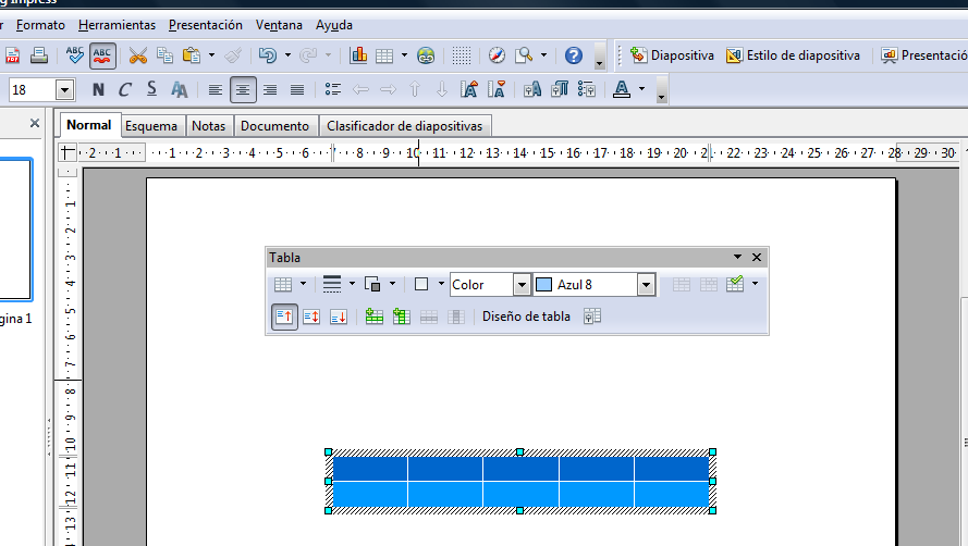 Sin embargo, desde el icono tabla de la barra de herramientas, podemos hacer clic en la flechita el icono para desplegar un cuadro que nos permite elegir gráficamente el número de filas y columnas de