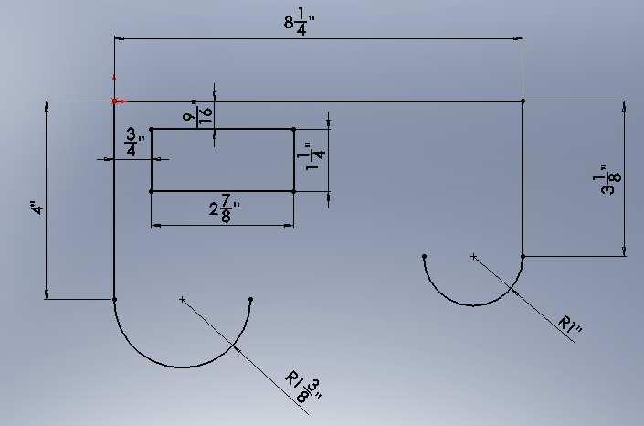 13 Protocolo SolidWorks Utilice el comando de rectángulo para dibujar un rectángulo ubicado y con las proporciones que aparecen en