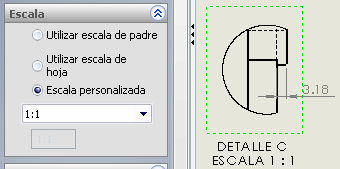 82 Protocolo SolidWorks Dibuje el círculo en la posición mostrada para lograr acotar en este detalle el cambio de profundidad de la circunferencia superior.